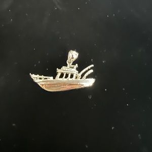 Sterling silver fishing boat pendant